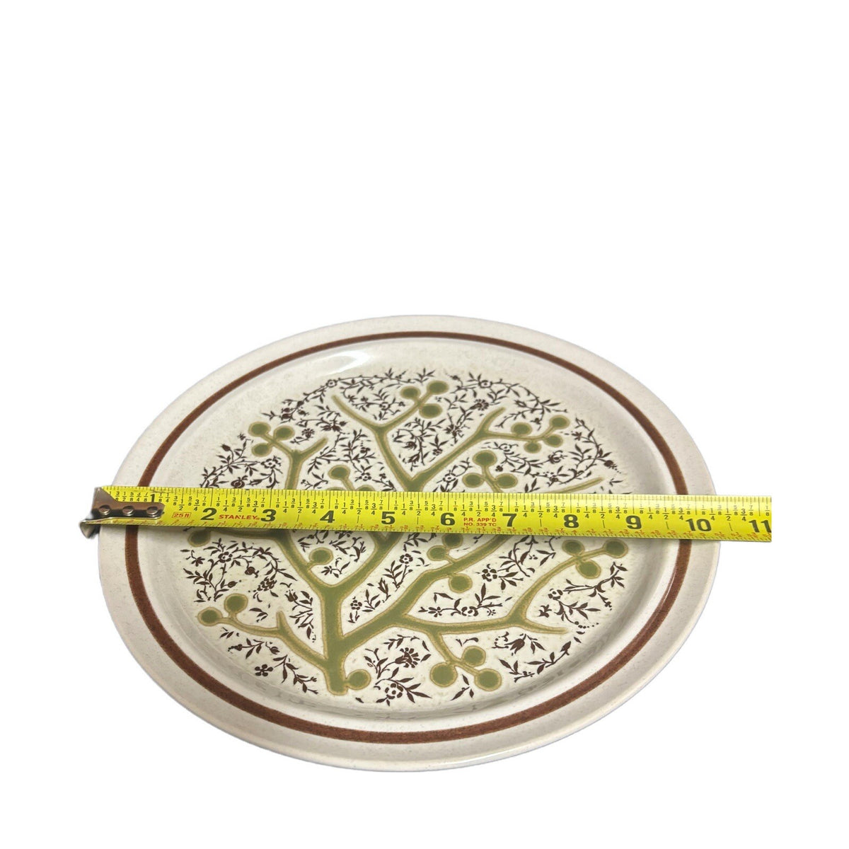 Noritake GREEN TREE 4-DINNER PLATES  Prima-Stone Japan Stoneware Dinnerware