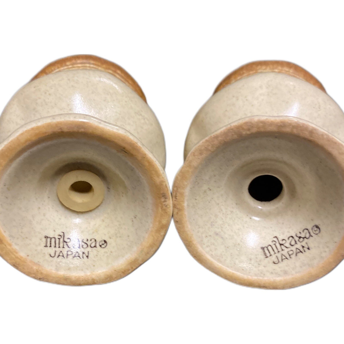 Vintage Salt & Pepper Shaker Mikasa WHOLE WHEAT Stoneware Japan Set