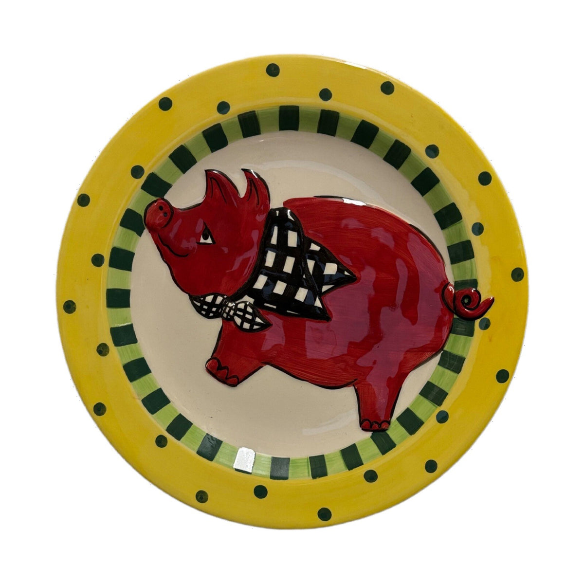 BECCA 3-Dinner Plates Pig BBQ Country Farm Signature Collection Home ETC Ceramic