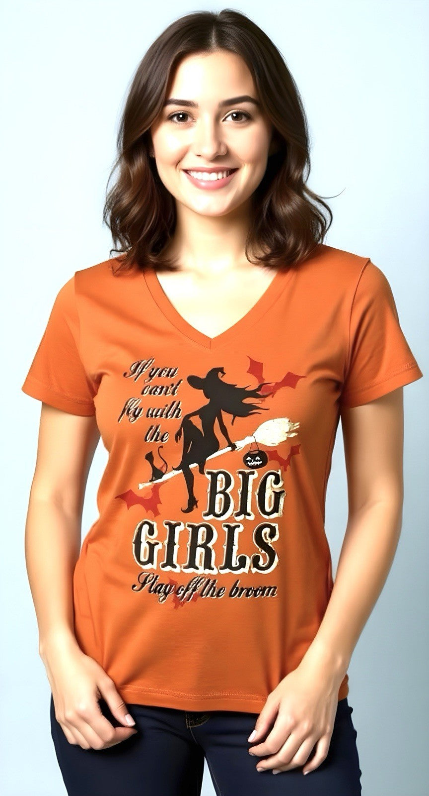 Halloween  T-Shirt Woman Orange Girls Top L 12/14