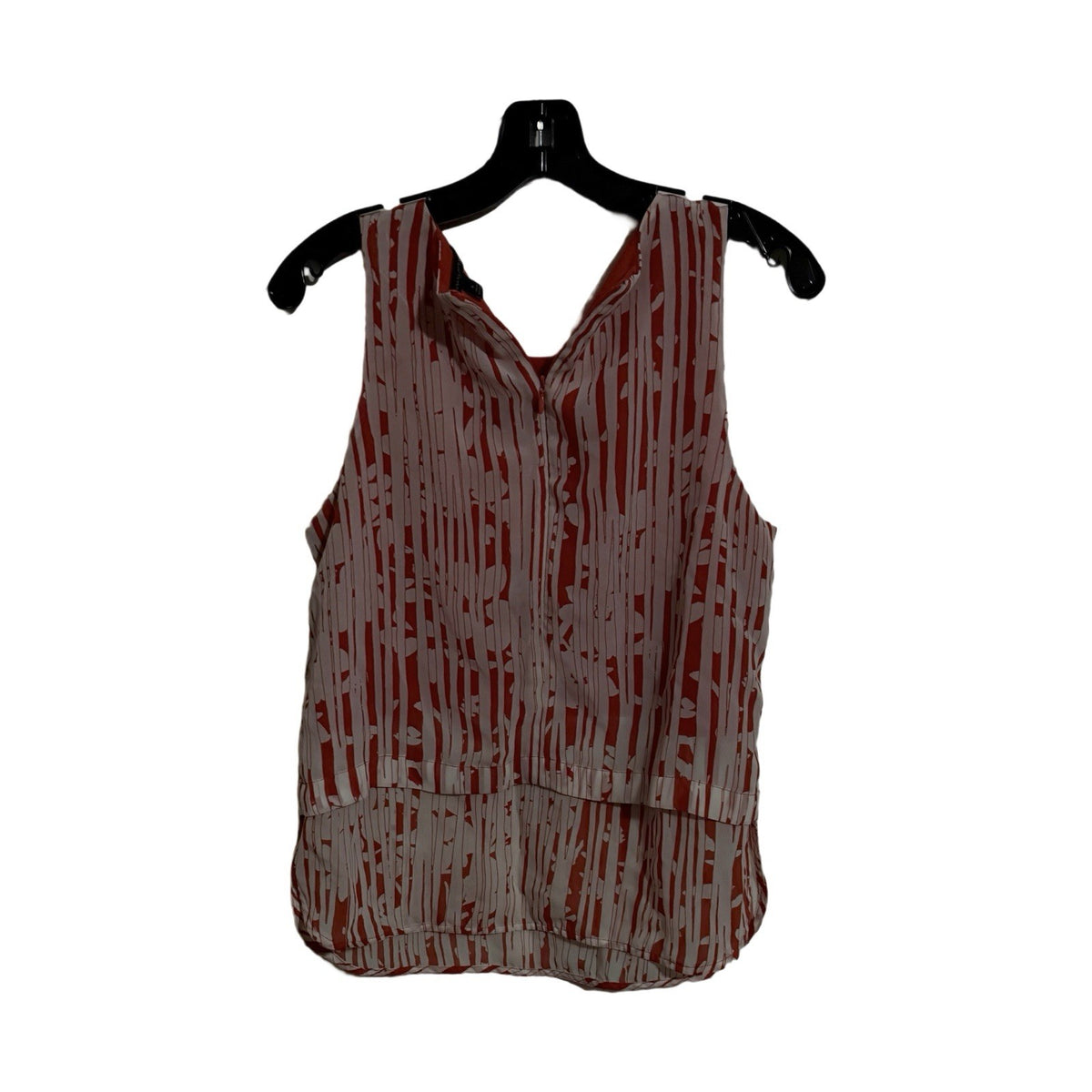 Banana Republic Women’s Blouse Size 6 Orange Sleeveless Layered Print Top