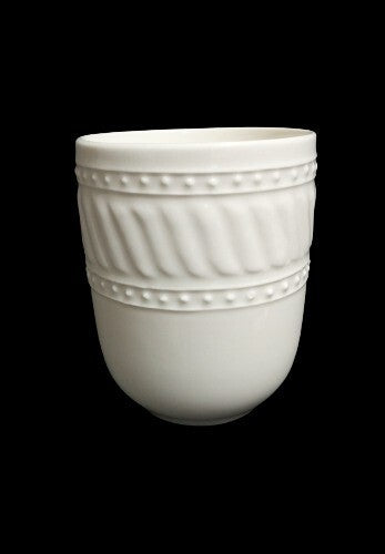 Gibson IMPERIAL BRAID Coffee Mug 11 oz Embossed Ceramic White Cup Rope Dots