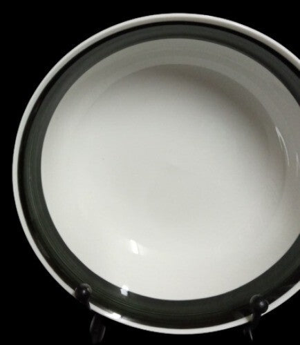 Gibson Designs BASIC LIVING III BLACK 4-Cereal Bowls 6” D  Black Band Soup Cup