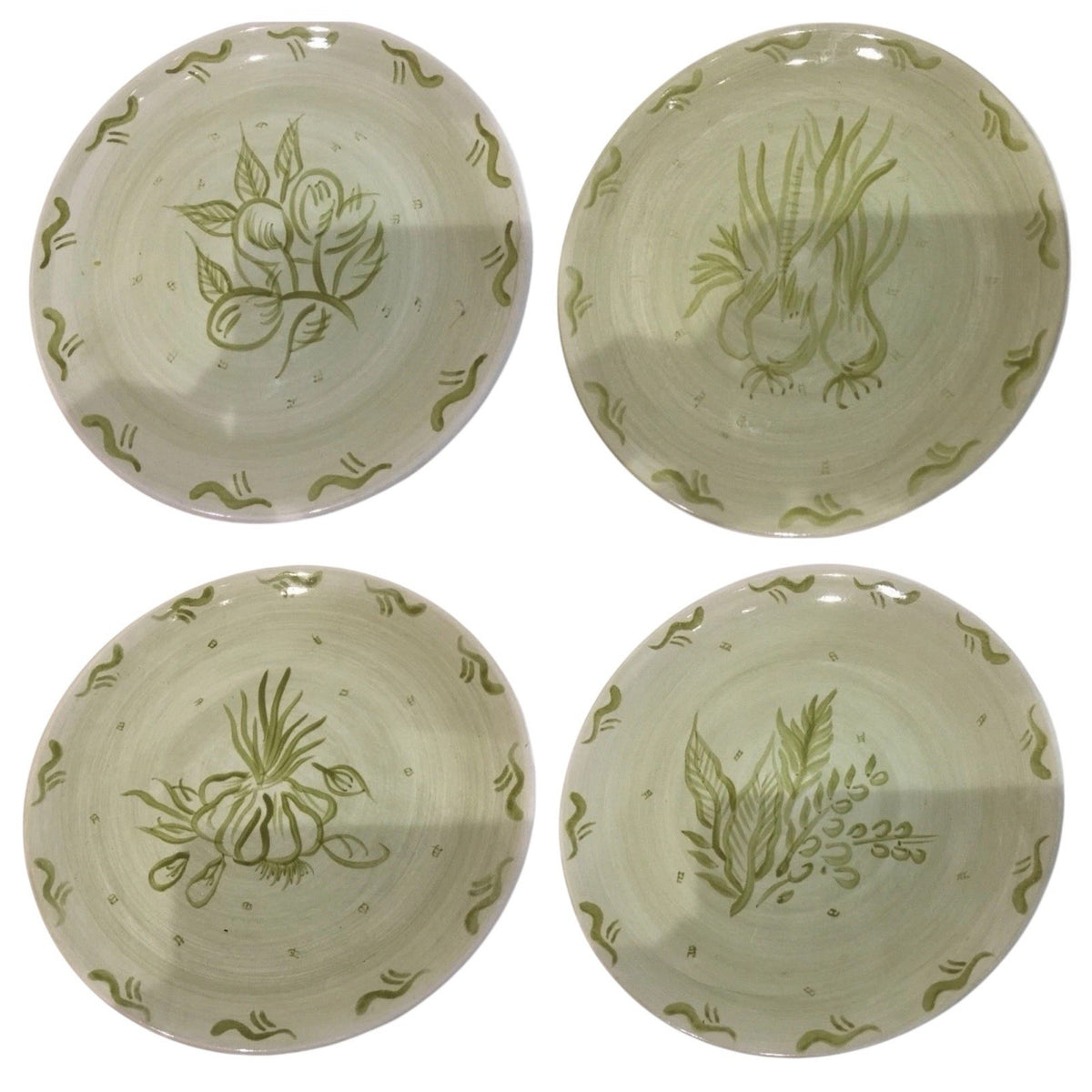 Trish Richman At Home Garden Vegetable Salad Plates Set of 4