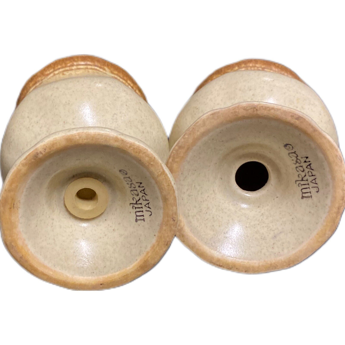 Vintage Salt & Pepper Shaker Mikasa WHOLE WHEAT Stoneware Japan Set