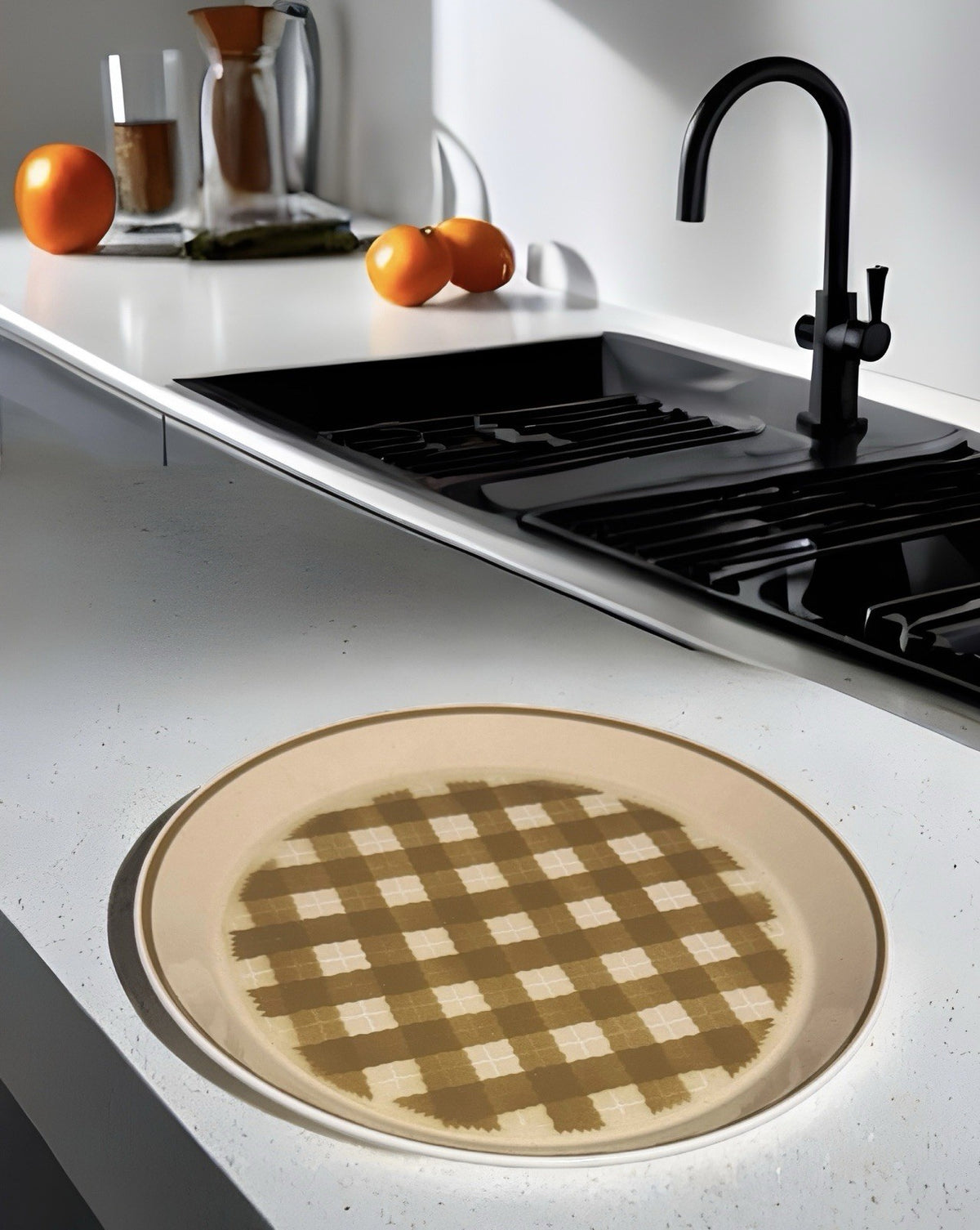 Mikasa Checkmates Chop Plate NUTMEG Oven Safe Serving Platter Japan # C4882