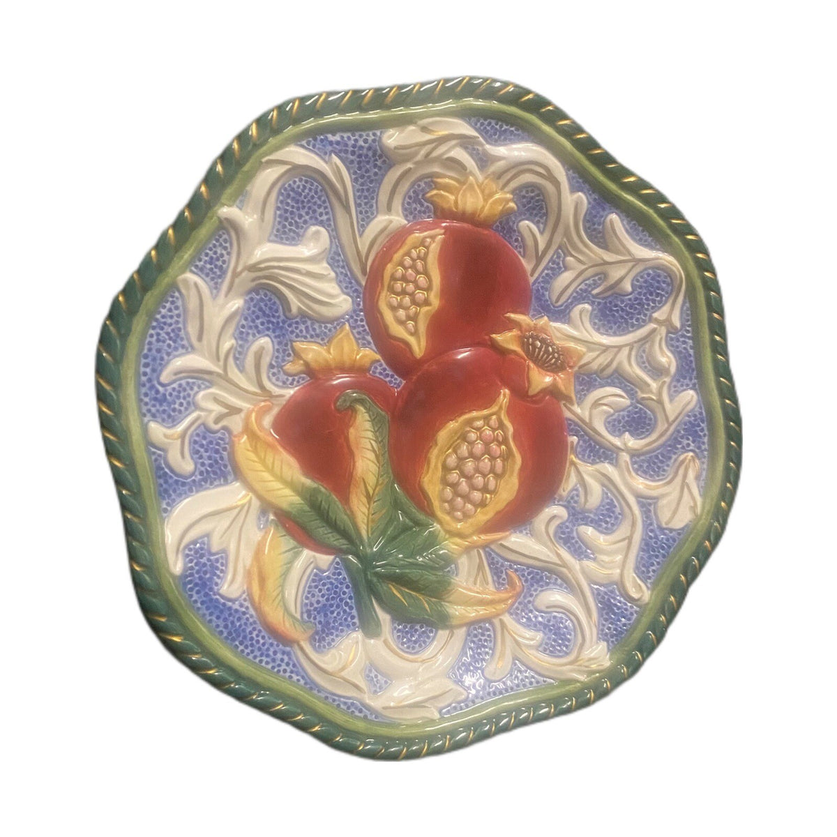 Fitz & Floyd Classic Canape FLORENTINE Accent Plate Pomegranate 3D Wall Hanging