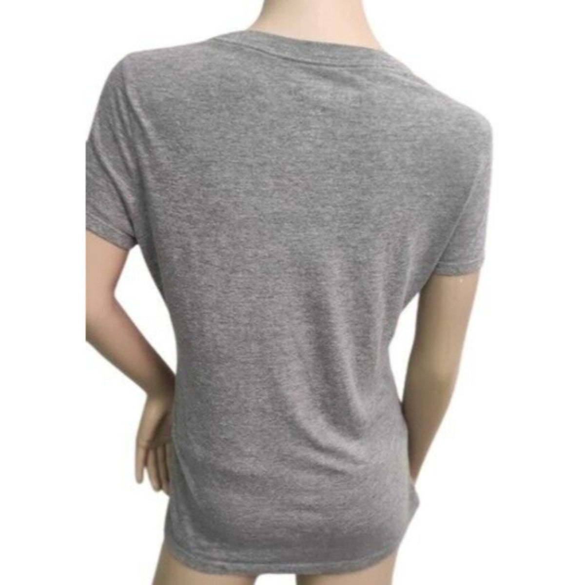 Aeropostale T-Shirt Heart Embellished Sequins L Gray Short Sleeves Crew Neck Top