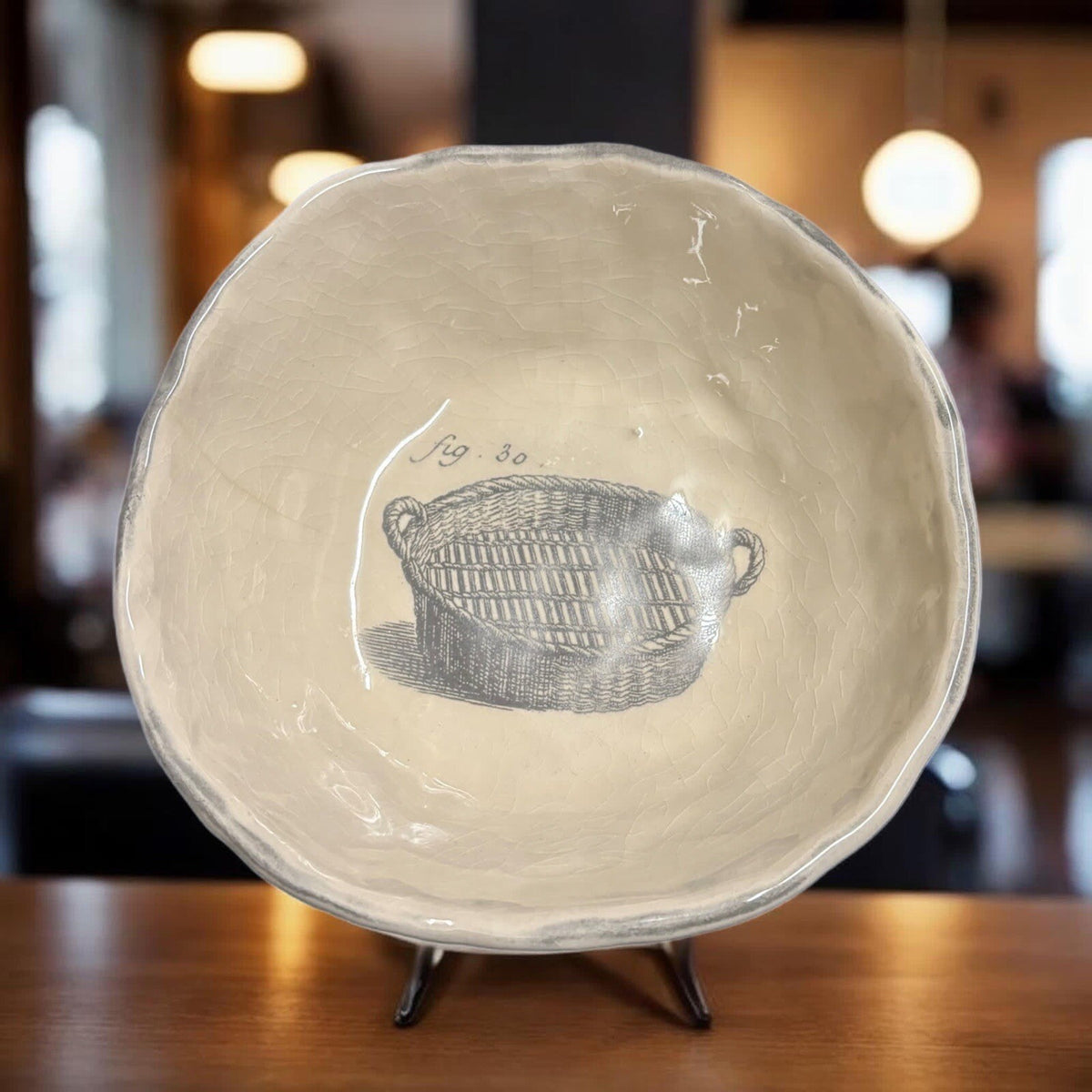Anthropologie HRLM Bowl Farmhouse Gregg F Moore Earthenware Basket Fig 30