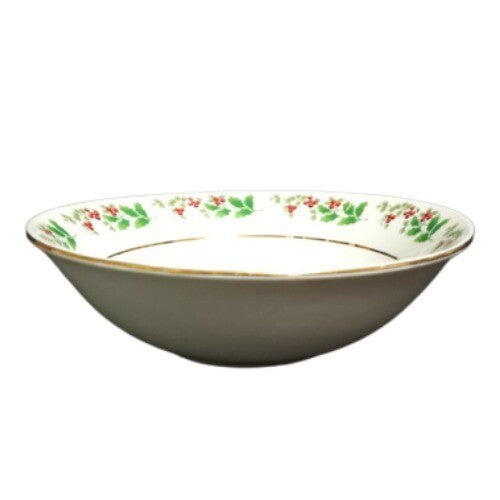 Gibson Everyday CHRISTMAS CHARM  4- Cereal Bowls 6 ¼” D Holly Berry Charm Cup
