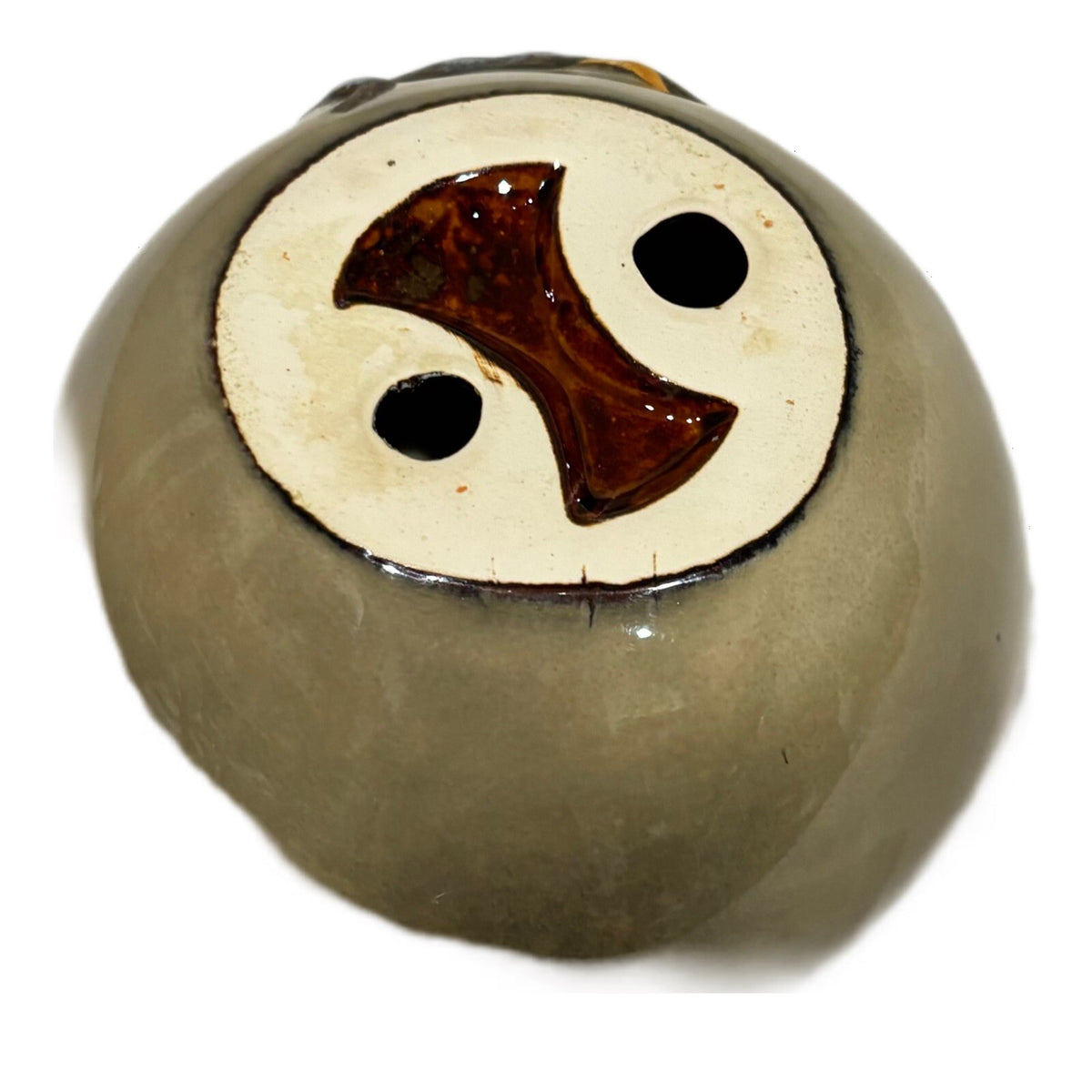 Art Pottery Tealight Candle Holder 3D Yellow Bird on Branch Round Ceramic No Lid