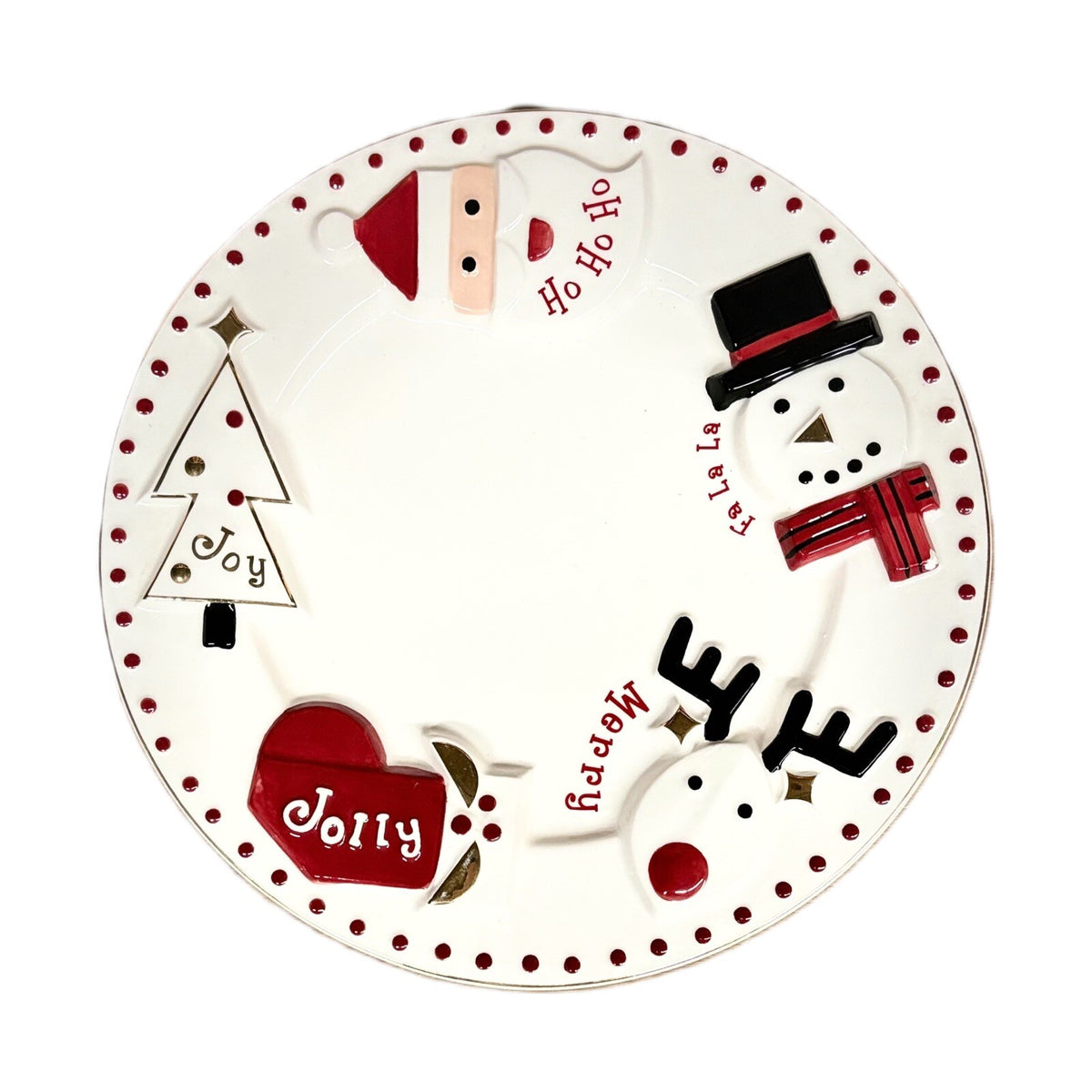 FAO Schwarz 11"D Plate Cookies for Santa Merry Christmas Holiday Dish