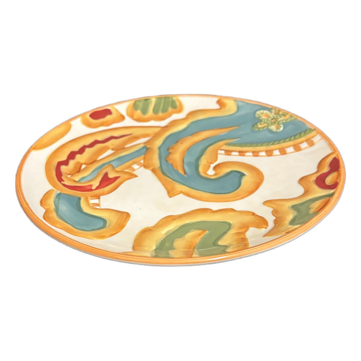 Fitz And Floyd 2-Salad Plates CARISSA PAISLEY Embossed Luncheon Dessert Dish