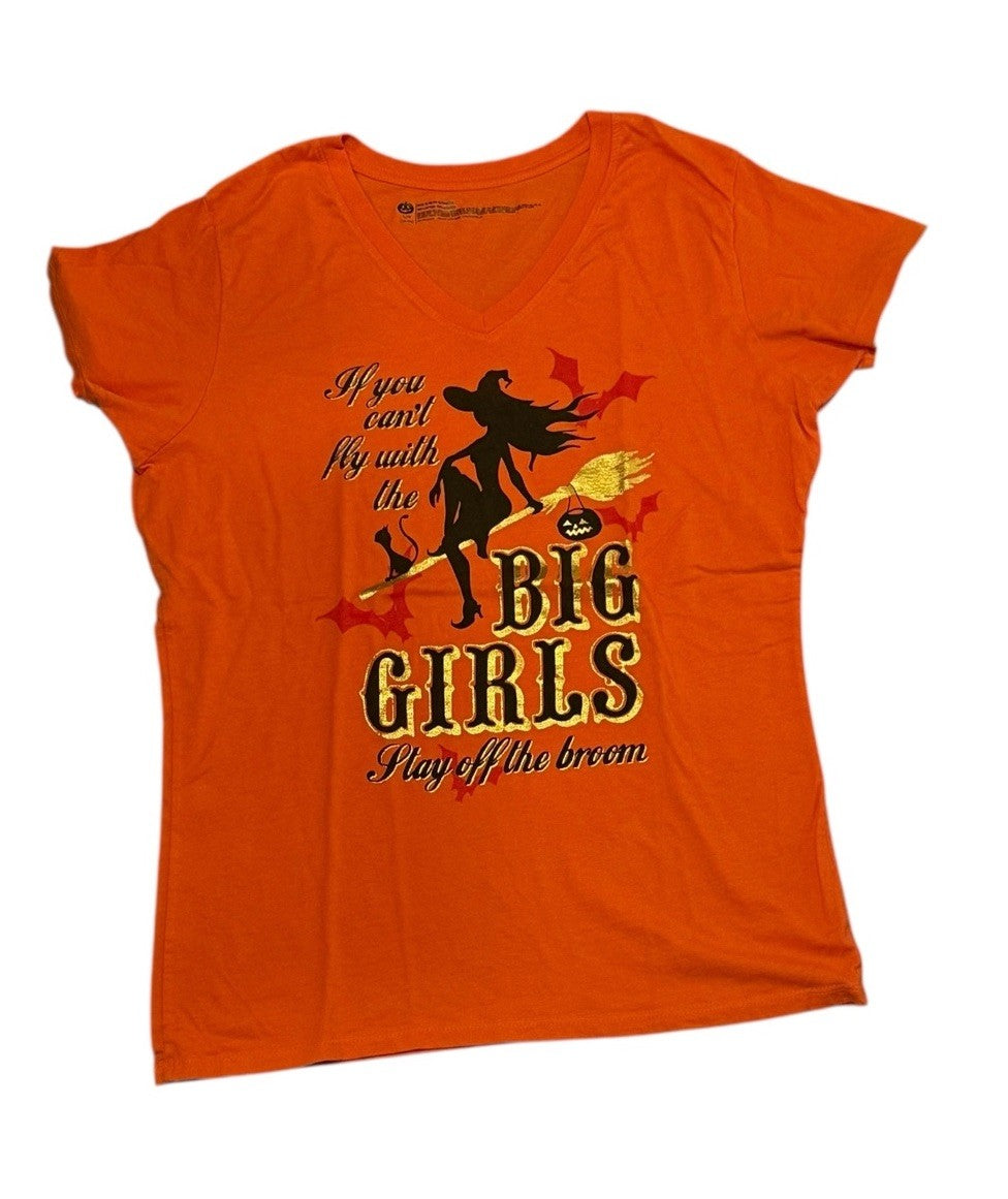 Halloween  T-Shirt Woman Orange Girls Top L 12/14