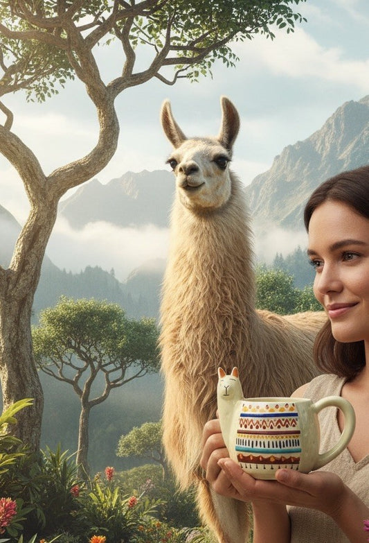 Modern Gourmet Foods Llama Alpaca 3D Ceramic Coffee Mug Cup 16oz