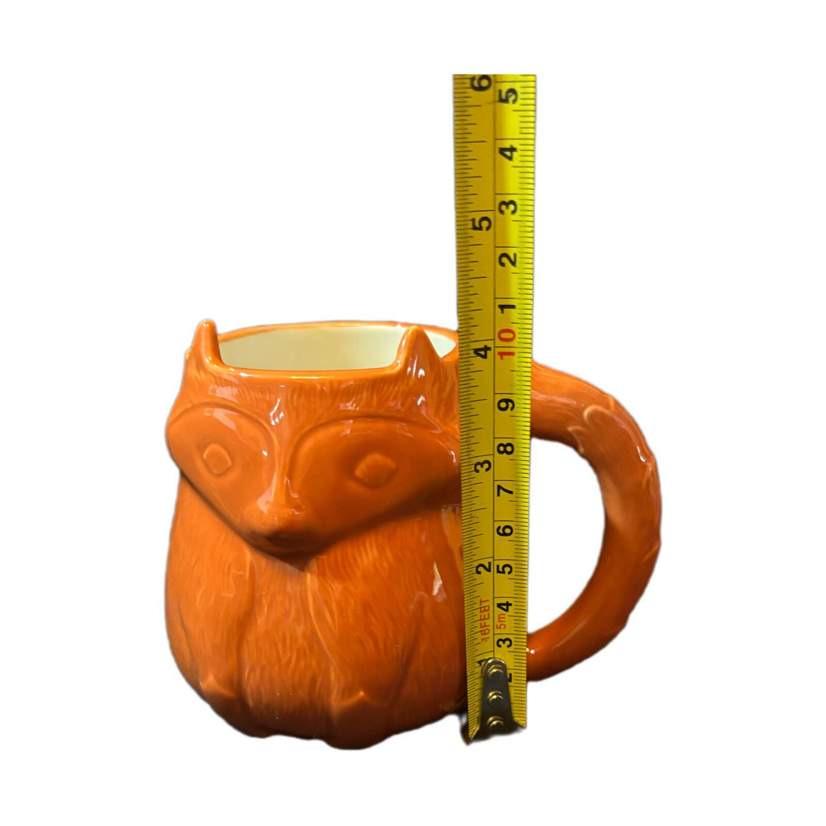 Holiday Home HARVEST Mug Orange FOX 3D Face Ceramic Figural Coffee Tea Cup
