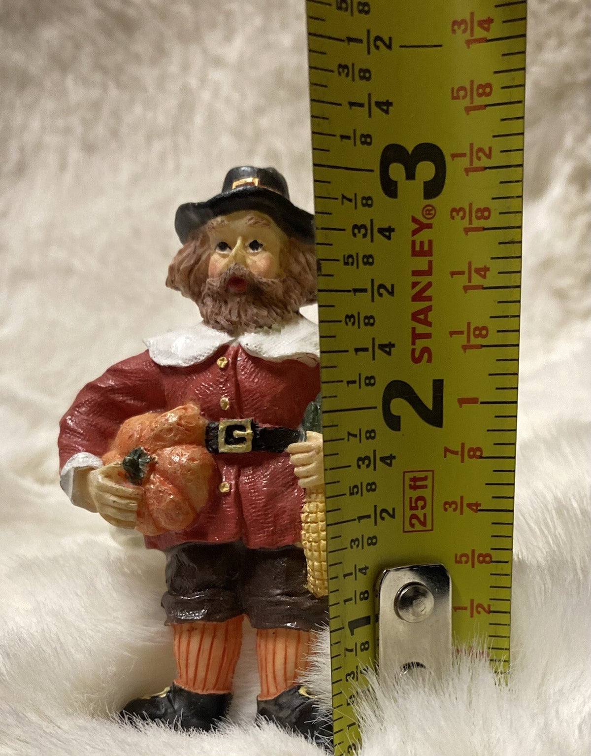 Rare Thanksgiving Ceramic Napkin Holder Pilgrim Pumpkin Harvest Boy Girl