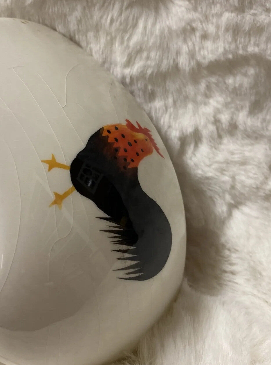 Rare Imported Coastline Imports COUNTRY ROOSTER Heart Shaped Earthenware Bowl
