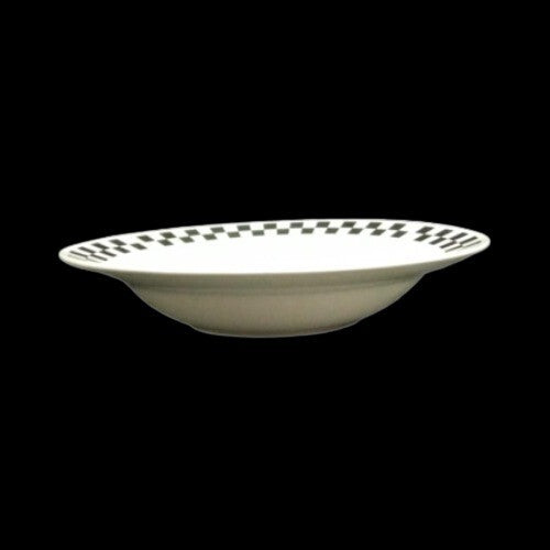 Gibson Designs NASCAR 3-Rim Soup Bowls 9 1/8”D Black White Checkered Nascar Logo