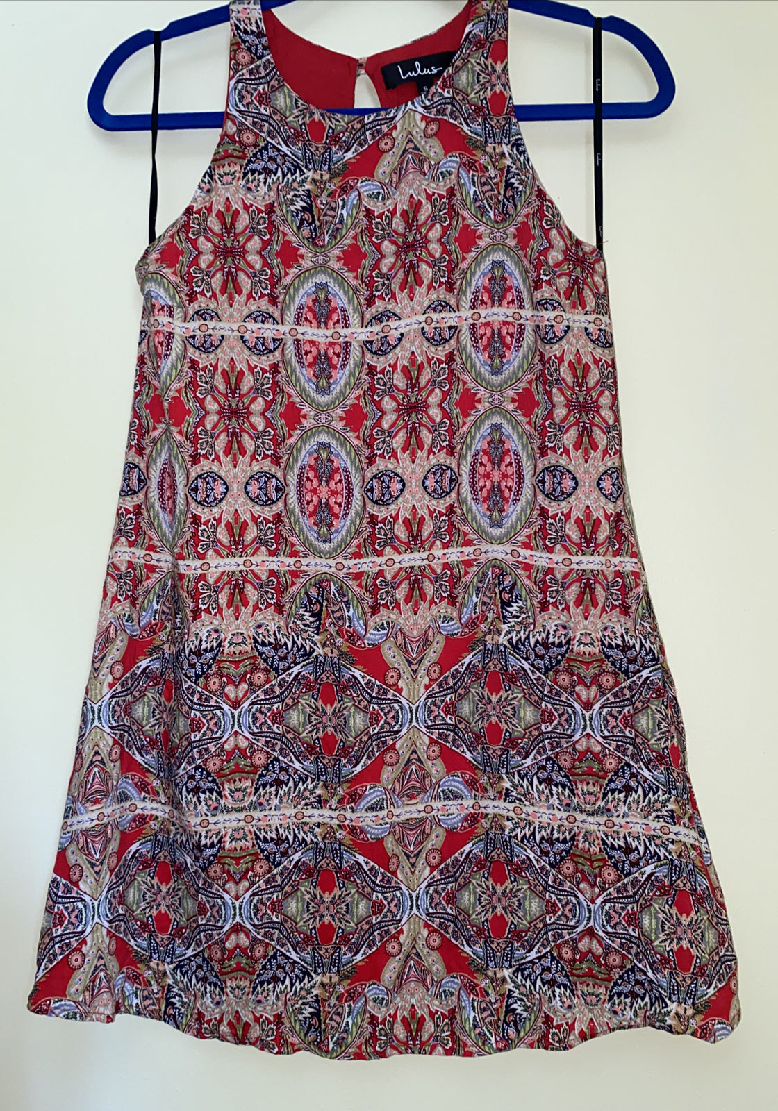 Lulu's Women Tank Top Red Sleeveless Blouse S. Paisley Sleeveless Crew Neck Boho