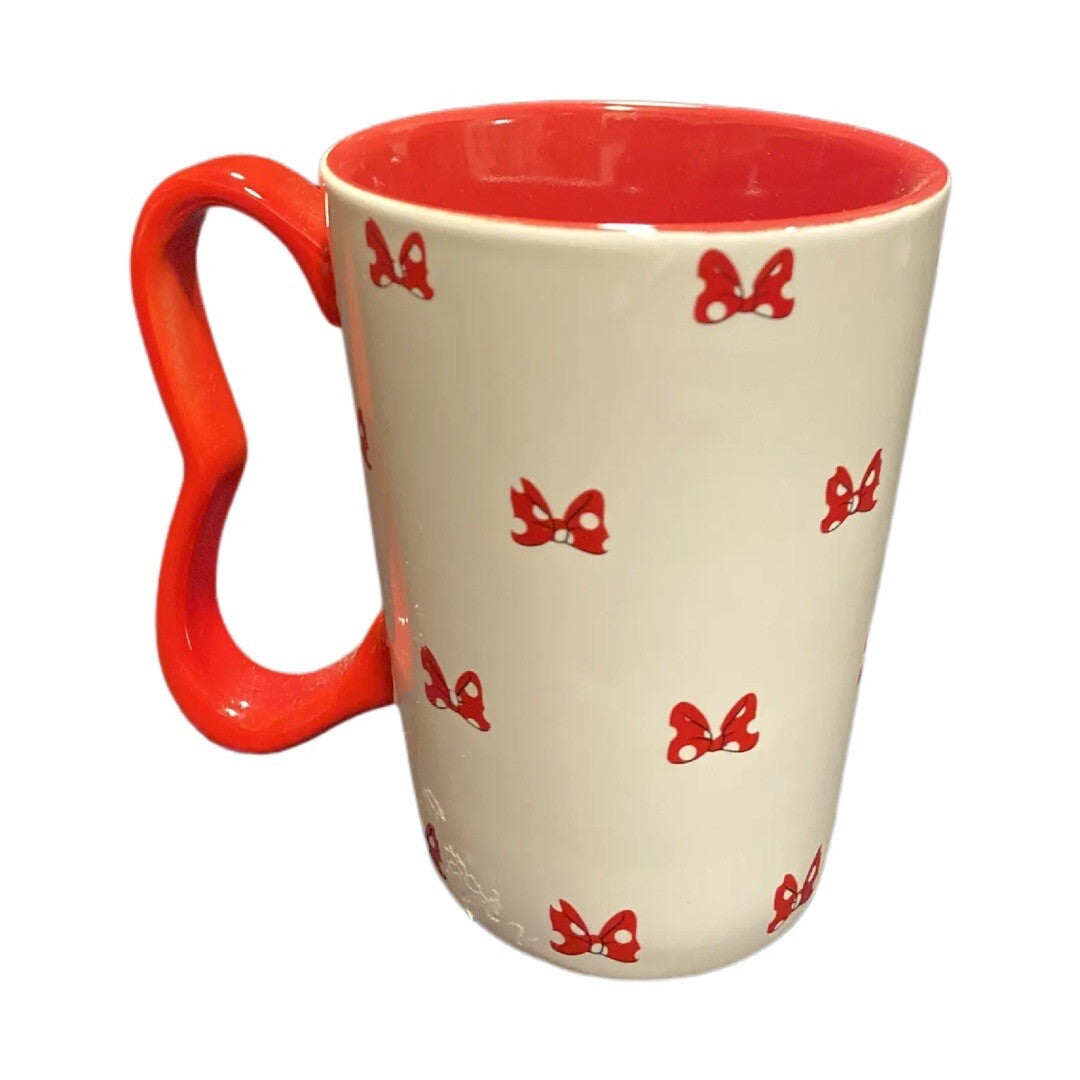 Disney Minnie Mouse Red Bow Ceramic Coffee Mug Black Red Handle Tea Cup
