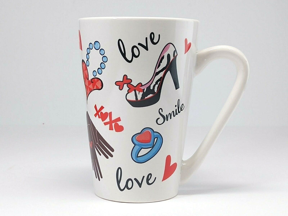 MTY INTERNATIONAL Ceramic Coffee Mug Collection  ( Love, Hearts) Valentine's Cup