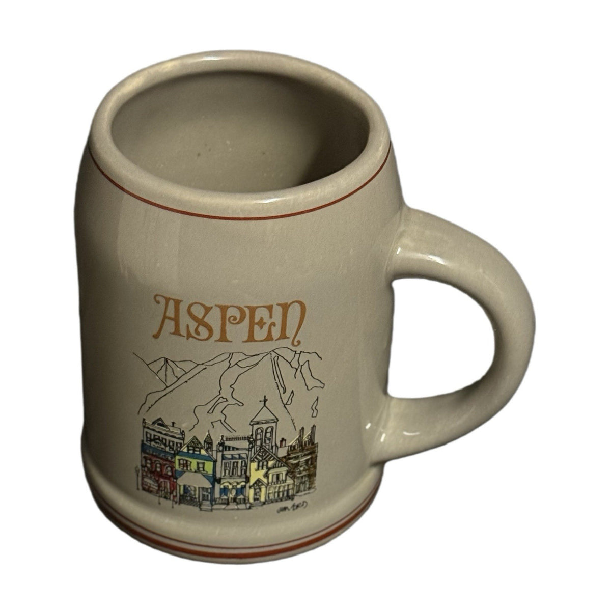 Vintage ASPEN Beer Stein Tankard Mug by Jim Ford Collectible Pottery