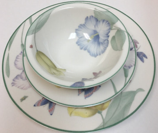 Epoch Garden Walk 3 Piece Place Setting Service For 2-E125 Oven Safe Floral
