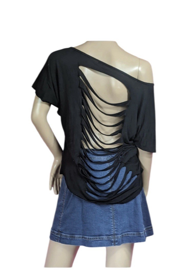 Love J Tatted Back Embellish Tiger Tee T-Shirt Women's Top