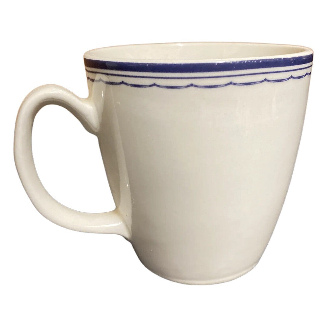 Culinary Arts Bon Appetit Mug Blue White Coffee Cup The Art of Entertaining 14oz