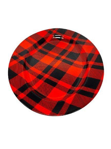 Rare FITZ & FLOYD  Black & Red Plaid Fine Porcelain FF.269 Dinnerware Collection
