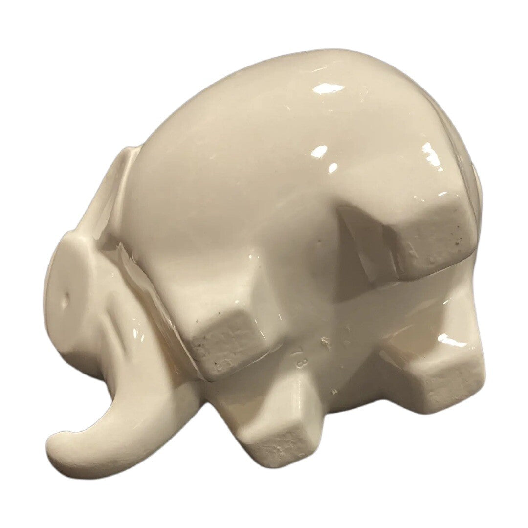 Elephant Shape Planter Greyish White Ceramic Pot Cactus Flower Home Balcony Desk