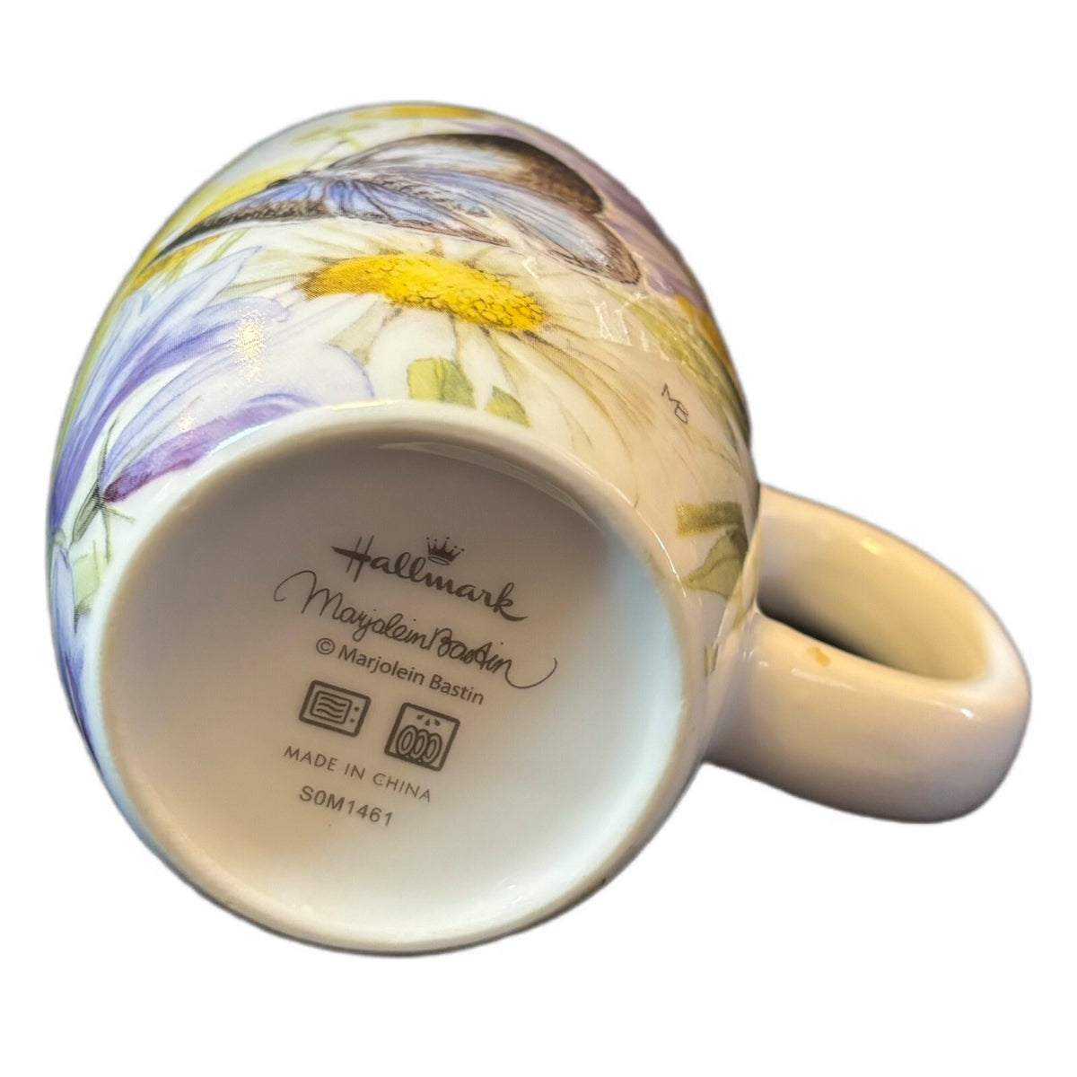 MARJOLEIN BASTIN Hallmark Mug Butterfly Flowers Lady Bug Ceramic Coffee Tea Cup