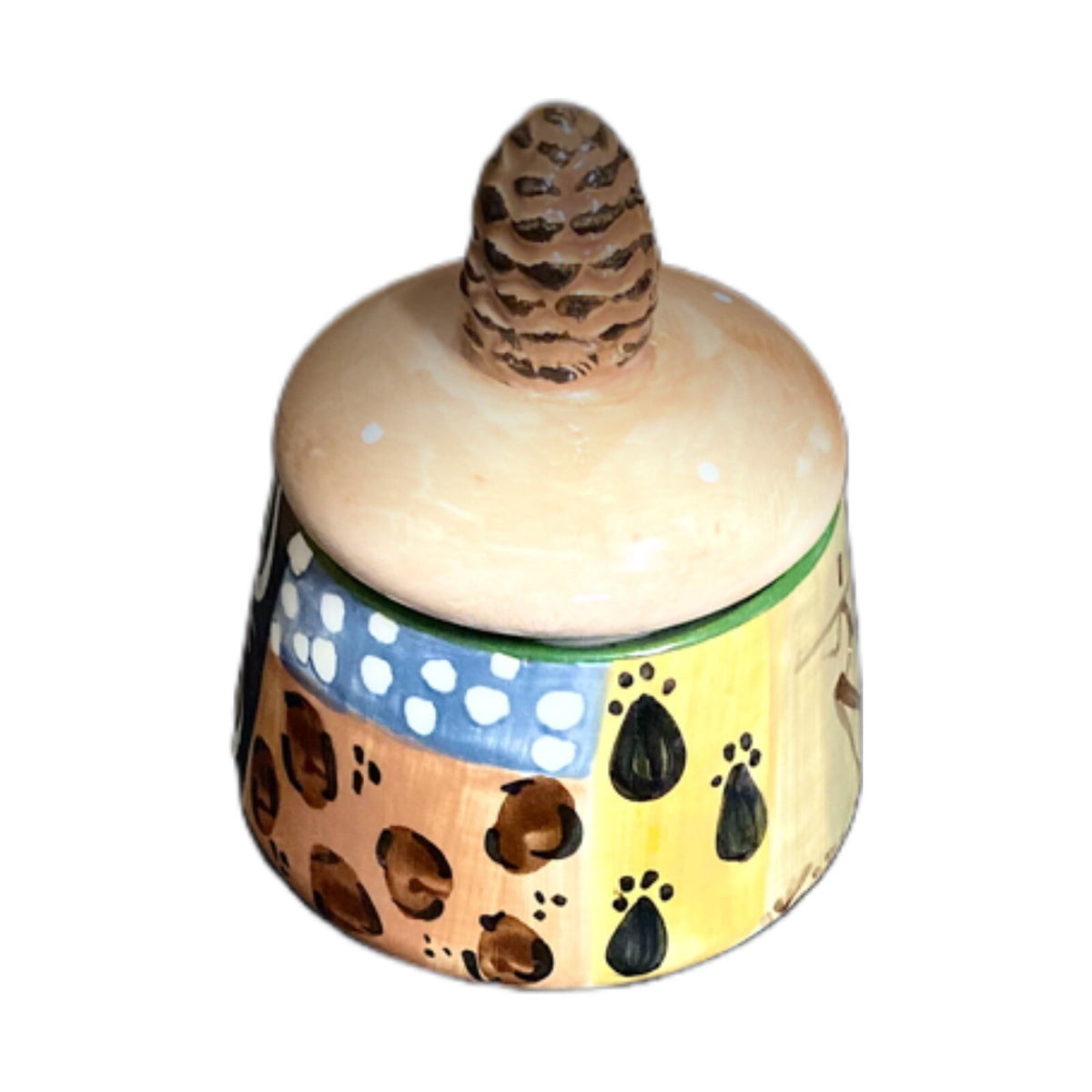 JULIAN KEYSER Handmade Sugar Bowl & Lid South Africa Hand Painted Ceramic Dish