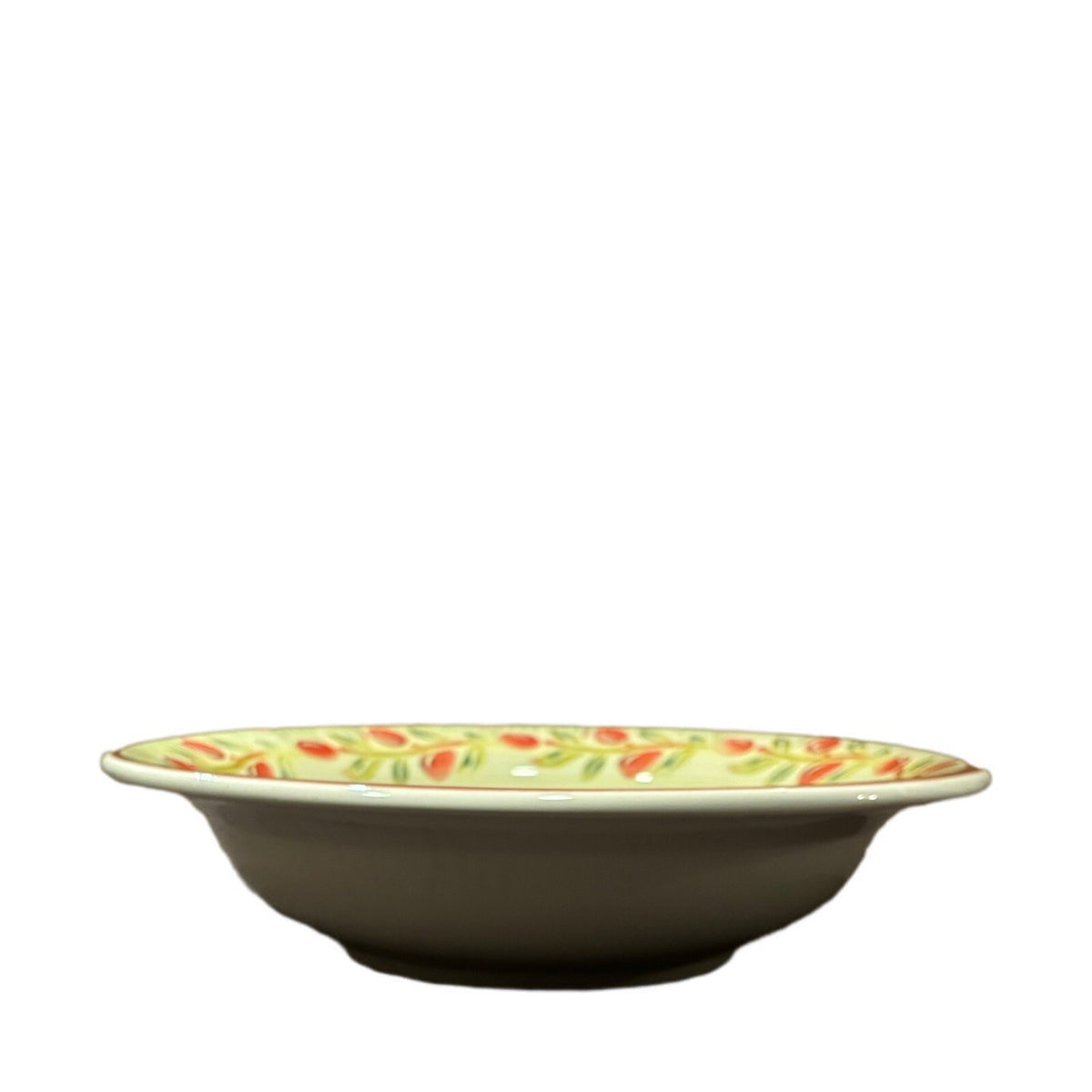 Crate & Barrel JAM Serving Bowl Ceramica Red Olive Pasta Vegetables Salad Italy