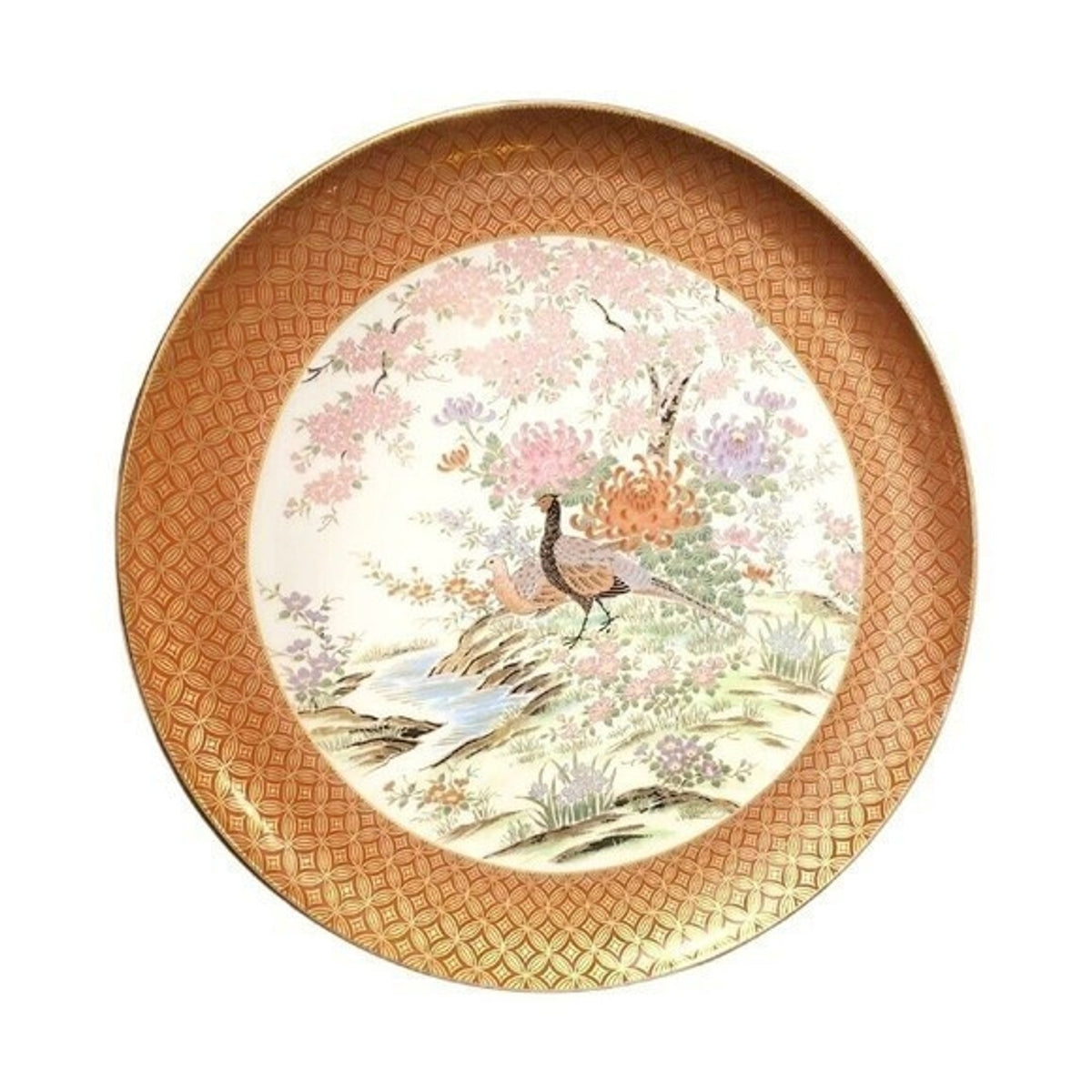 Vintage SHIBATA TOYO Hand-Painted Japanese Porcelain Plate Pheasant Gold Trim
