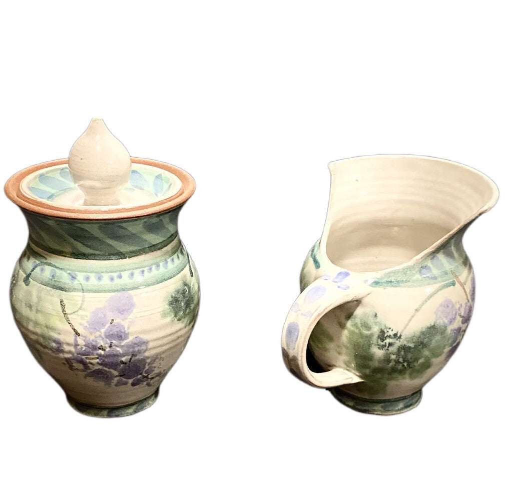 Gavriella Studio Art Pottery Handmade Creamer Milk Pitcher-Sugar Bowl and Lid