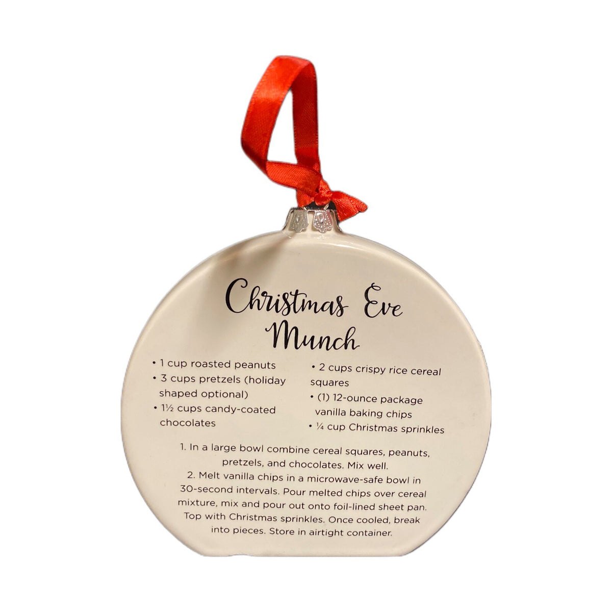Temp-tations by Tara 6-Christmas Ornaments Ceramic Stand Or Hang Recipe On Back