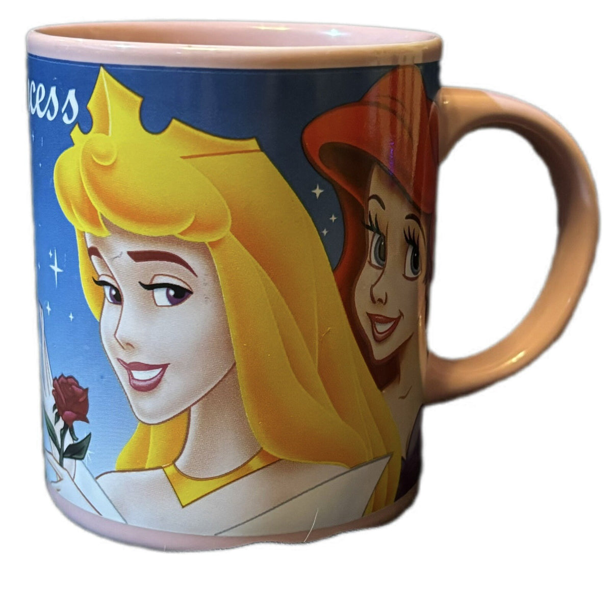 DISNEY PRINCESS Mug Ceramic Coffee Tea Cup Pink Interior