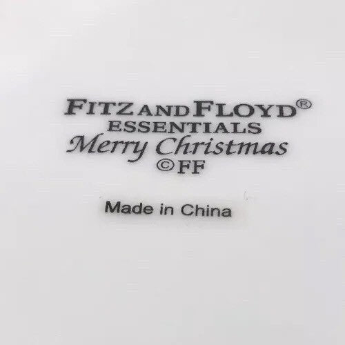 Fitz & Floyd Essentials Merry Christmas Set of 4 Canapé/Dessert Plates 
