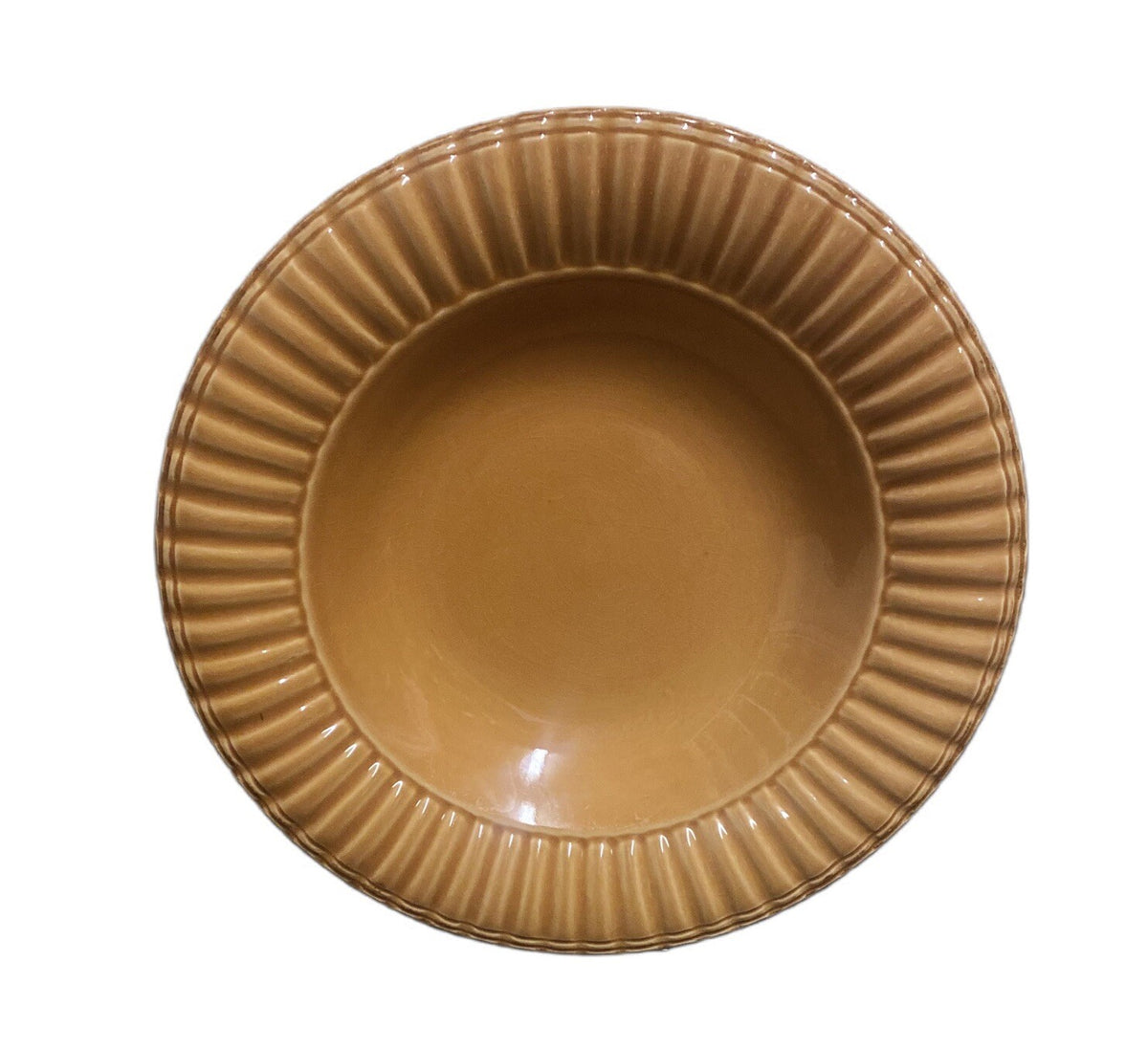 Italian Elegance 6-Rim Soup Bowls TODD ENGLISH Collection Burnt Orange Scalloped