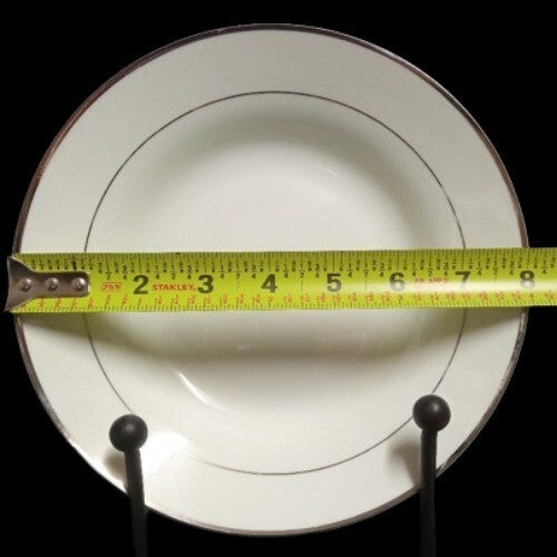 Gibson Designs ANNIVERSARY PLATINUM Rim Soup Bowl 8" D  White China Dinnerware