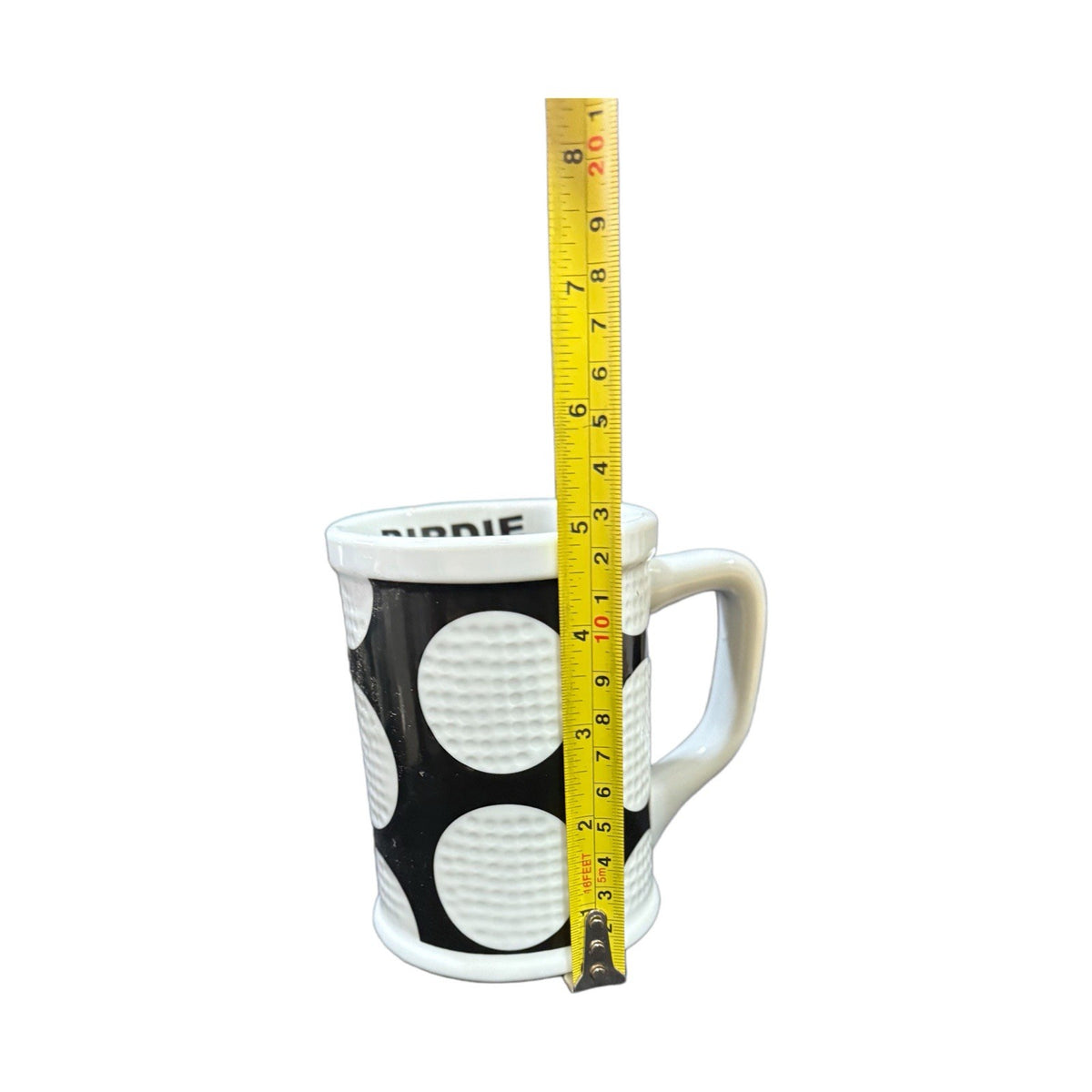 Golf Gifts Gallery Mug Black & White Dimpled Golf Ball Pattern 4.78” H Cup