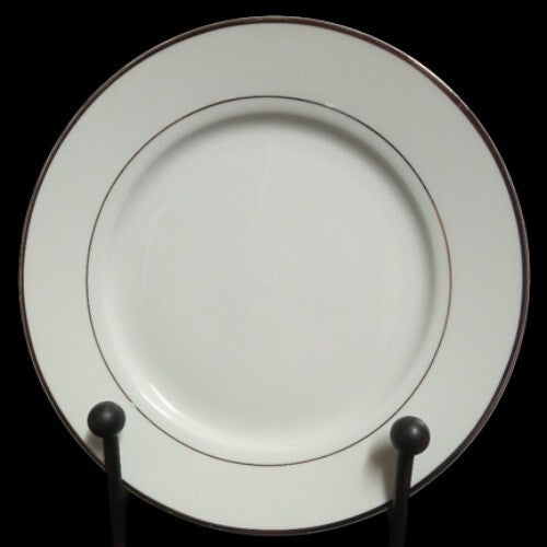 Gibson Designs ANNIVERSARY PLATINUM Salad Plate White China 7 5/8" D Dinnerware