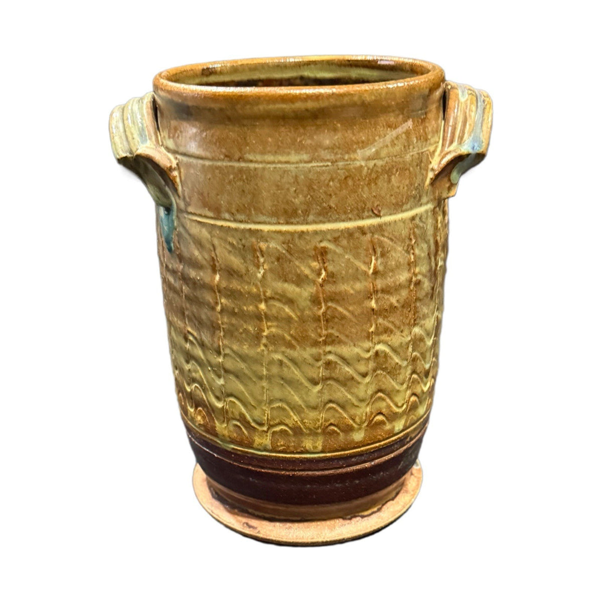 Signed A. Griffin 2011 Studio Pottery Vessel Vase Utensil Holder 9”x6” Art