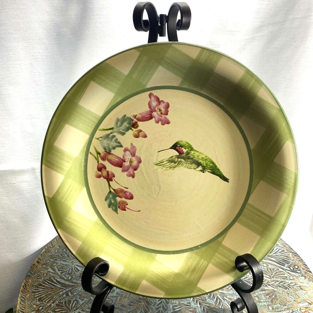 LENOX SUMMER GREETINGS 1-Dinner Plate Ruby-Throated Hummingbird 10 3/4”D