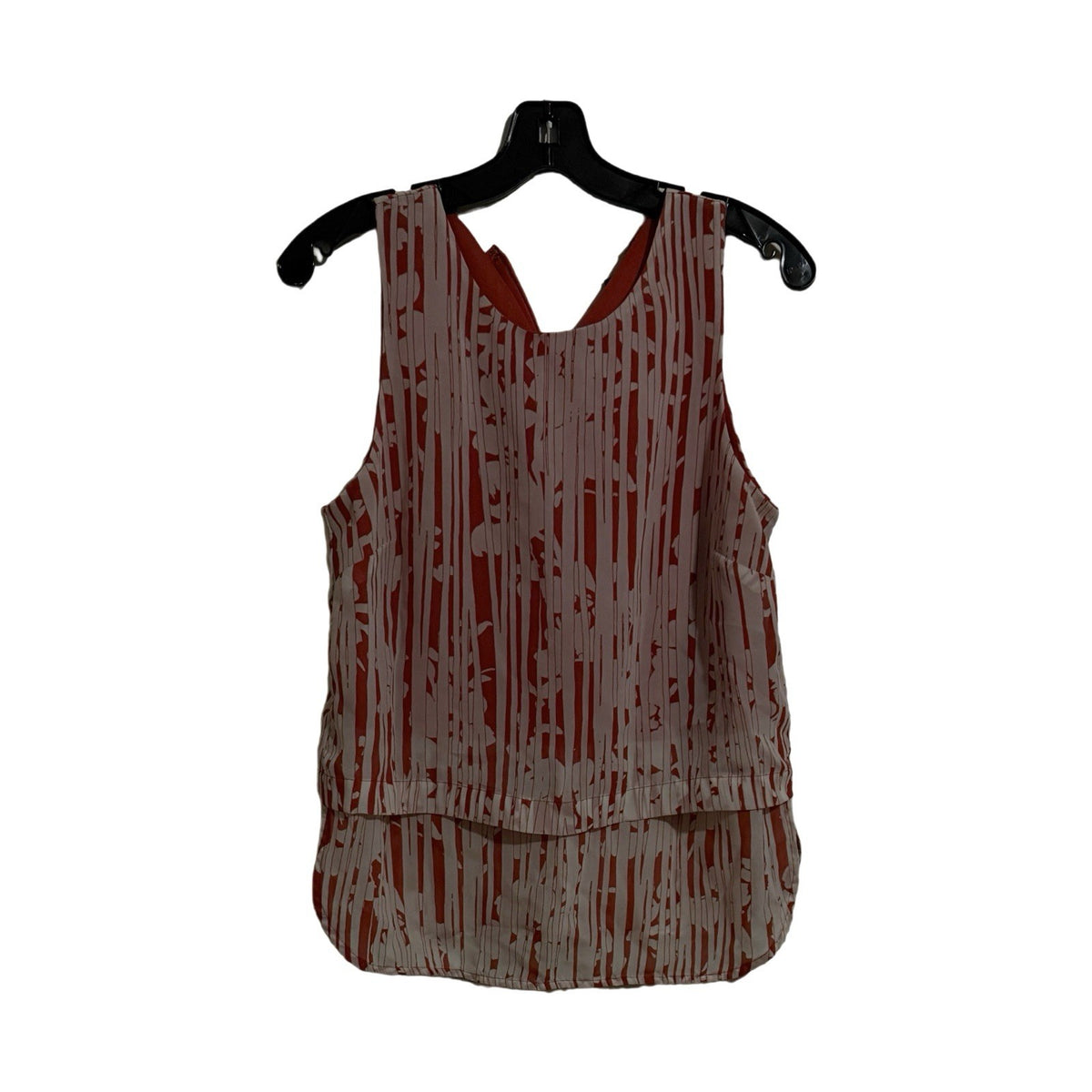 Banana Republic Women’s Blouse Size 6 Orange Sleeveless Layered Print Top