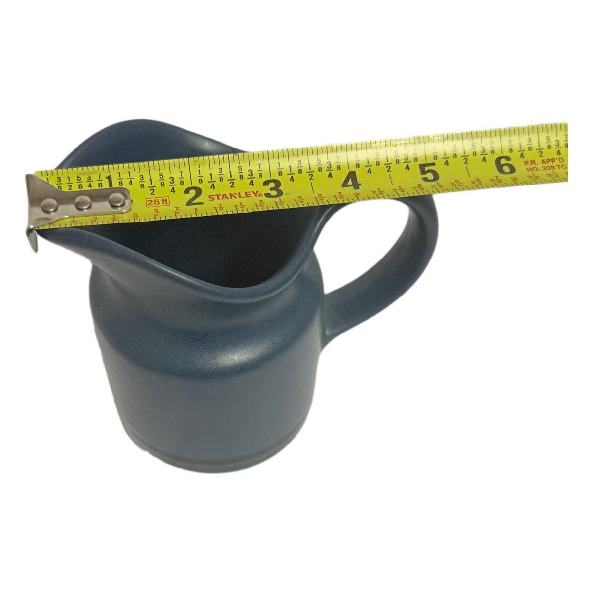 Pfaltzgraff Morning Light Creamer | Cobalt Blue Matte Southwest Triangle