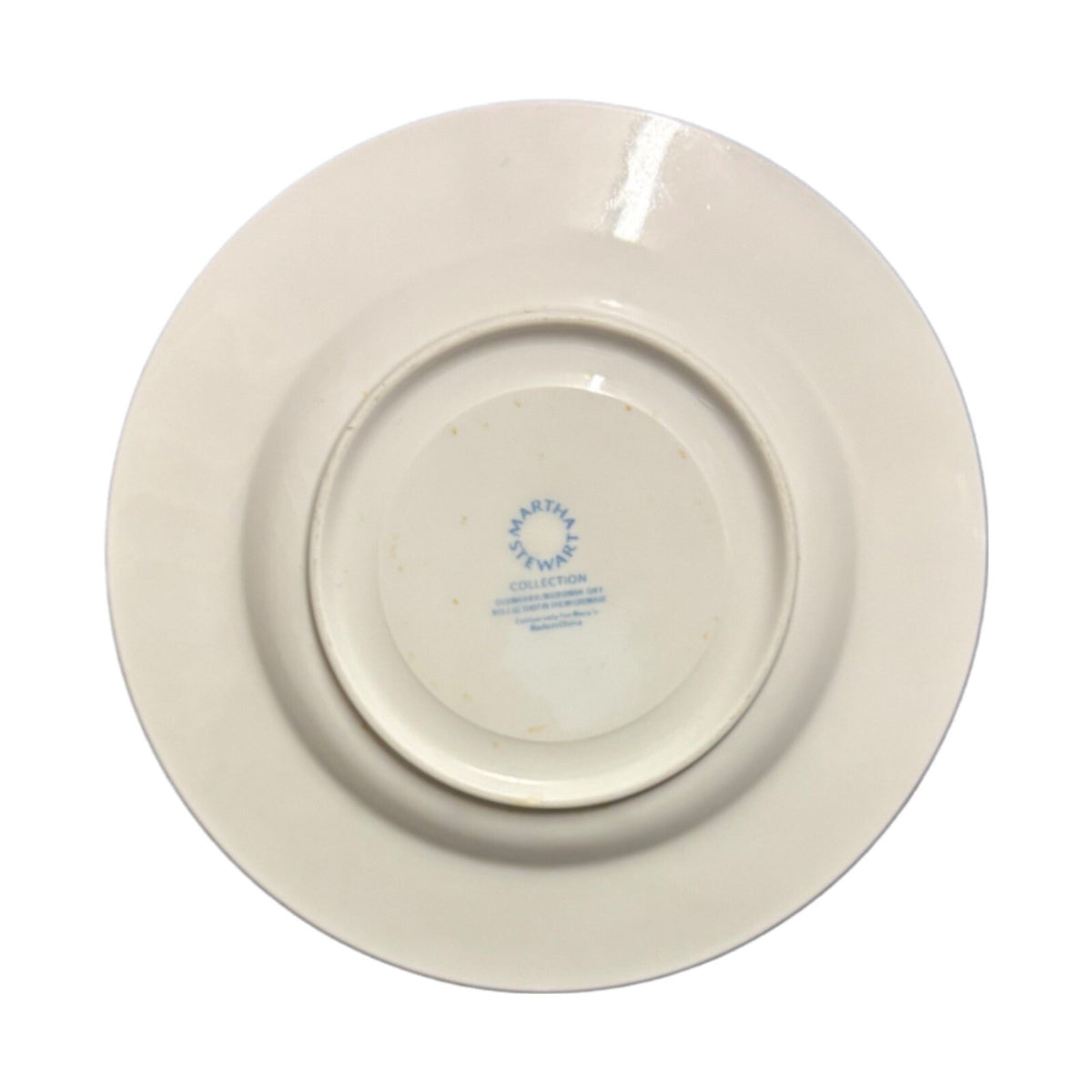 Martha Stewart VINTAGE ROSE 4-Salad Plates Embossed White Dessert Ceramic Dish