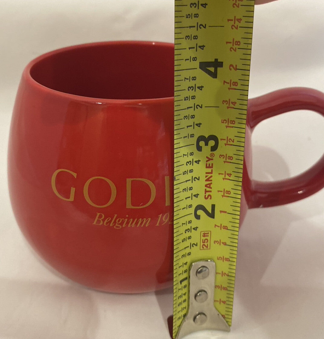 Godiva Belgium 1926 New Bone China Coffee Mug Red Cup Modern Gourmet Foods 16 oz